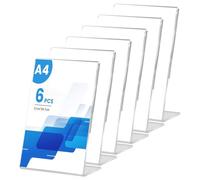 Présentoir De Table A4: 6 Pièces Display Stand En Acrylique, Porte Affiche A4, Porte Menu Transparente Acrylique, Présentoir A4, Chevalet De Table, Porte Presentoir Pour Menu Mariage Cadre Photo Hôtel