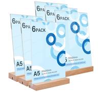 Présentoir de Table A5: 6 Pièces Porte Affiche A5, Porte Menu Transparente Acrylique, Présentoir A5, Chevalet de Table, Porte Menu Restaurant, Porte Presentoir pour Menu Mariage, Café, Cadre Photo