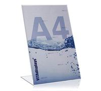 Présentoir de table DIN A4 en tant que présentoir publicitaire, support en L transparent comme du verre, présentoir en L au format vertical, présentoir d'information transparent en PLEXIGLAS original
