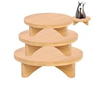 Présentoir de tabouret en bois, table ronde pour 3X, plateau de jardinière créatif, support de potier décoratif stable pour balcon, jardin
