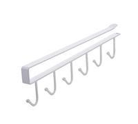 Présentoir de Tasse à 6 Crochets, en Fer, Gain de Place Sous le Meuble, Tasses, Verres à Vin, Support de Rangement pour Placard de Cuisine (WHITE)