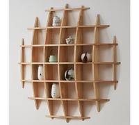 Présentoir De Théière En Bois Massif Vintage, Étagère Murale En Bois, Présentoir De Collection, Facile À Installer, Étagère Murale De Bureau De Salon De Chambre À Coucher ( Couleur : Natural , Taille