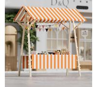 Présentoir De Vendeur Ambulant En Bois, Étal De Marché Pliable Avec Parasol, En Pin Massif, Pour Foires Artisanales Et Événements(Orange,L)