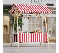 Présentoir De Vendeur Ambulant En Bois, Étal De Marché Pliable Avec Parasol, En Pin Massif, Pour Foires Artisanales Et Événements(Red,L)