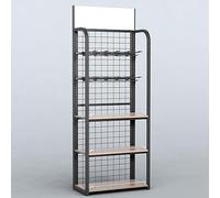 Présentoir de vente au détail - Étagère robuste en acier et bois pour café, collations, vitrine, salon, vendeurs, centres commerciaux, marchés