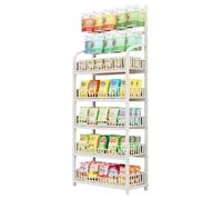 Présentoir de vente au détail, Présentoirs de vente au détail, présentoir à bonbons sur pied en métal avec 10 crochets, étagère en acier durable(White,5-Tiers 50x27x166cm)