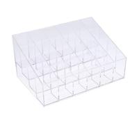 Présentoir de vernis à ongles en acrylique à 4 niveaux pour 24 bouteilles - Étagère transparente pour rouge à lèvres avec garde-corps pour la maison et le salon