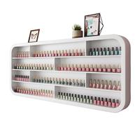 Présentoir de Vernis à Ongles Multifonctionnel, Etagere Vernis a ongle Mural Bois, Salon de Manucure Présentoir de Stockage de Bouteilles de Vernis À Ongles pour Nail Salon Shop,NoLight-1.2m