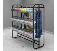 Présentoir de vêtements à double rangée pour vêtements et boutiques, organisateur de vêtements commerciaux au sol