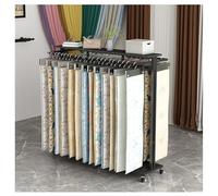 Présentoir D'échantillons De Tissus Commercial À Roulettes, Support Métallique Double Face Autoportant, Support De Rangement À Poser Au Sol Pour Rideaux, Couettes, Couvertures(Zwart,150x40x135 cm)