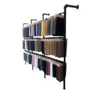 Présentoir D'échantillons De Tissus, Support Mural Pour Échantillons De Tissus, Présentoir Pour Magasin De Textile À Domicile, pour Magasin De Détail, Boutique, Centre Commercial(Black/10,180x240 cm)