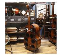 Présentoir décoratif en Bois en Forme de Violoncelle, vitrine de vin Rouge au Sol autoportante et Ornement de Sol du Bar KTV pour la Cave (Couleur : Marron, Taille : 36x18x100cm)