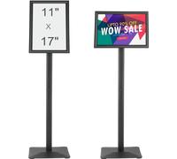 Présentoir d'information avec socle métallique 420 x 297 mm - Présentoir d'information réglable avec bouton rotatif - Porte-étiquette robuste à poser au sol - Présentoirs Publicité