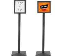 Présentoir d'informations avec socle métallique - 279 x 216 mm, présentoir d'informations avec angle de vue réglable par bouton rotatif - présentoir d'affiches, support de panneaux robuste à poser au