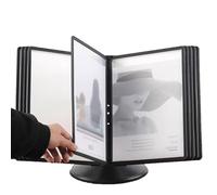 Présentoir documents référence, 20 pochettes, système référence bureau, porte-documents rabat réglable, présentoir catalogue durable peu encombrant.