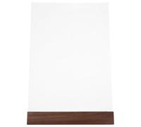 Présentoir Double Face en Acrylique Transparent Base Noyer, Format A4 | Cadre Cristal pour Diplômes et Affiches, Base Trapézoïdale en Bois, Usage Bureau ou Comptoir