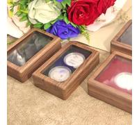 Présentoir double pour pièces de monnaie - Support réglable en bois de noyer pour pièces de 4 à 4,6 cm - Compact - 15 x 10 x 4 cm - Boîte de collection pour dollars en argent et pièces commémoratives