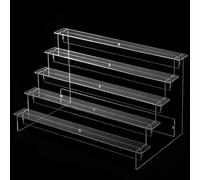 Présentoir échelle en acrylique transparent à 2 à 5 niveaux pour parfums, bijoux, objets de collection - Assemblage simple et amovible, solution d'organisation élégante pour la maison (5 couches, 20
