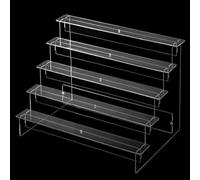 Présentoir échelle en acrylique transparent à plusieurs niveaux - Pour parfums, bijoux, poupées et objets de collection, étagère d'organisation amovible pour la maison avec 2 à 5 couches (29 cm)