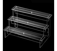 Présentoir échelle en acrylique transparent de 2 à 5 niveaux pour parfums, bijoux, objets de collection - Assemblage simple et amovible - Solution élégante d'organisation de la maison (3 couches, 20