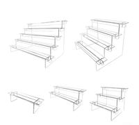 Présentoir échelle simple en acrylique pour une utilisation dans l'organisation de boucles d'oreilles, bagues, figurines et autres petits trésors (quatre étages)