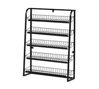Présentoir en acier à 5 niveaux pour collations, supermarché et maison, 45 | Marchandises en toute confiance : cette étagère robuste en acier à 5 niveaux dispose de rails latéraux de protection et d'un