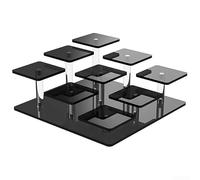 Présentoir en acrylique avec 9 niveaux pour boîte mystérieuse, jouets, gâteaux, desserts, objets de collection et petits articles de décoration (noir)