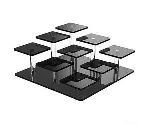 Présentoir en acrylique avec 9 niveaux pour boîte mystérieuse, jouets, gâteaux, desserts, objets de collection et petits articles de décoration (noir)