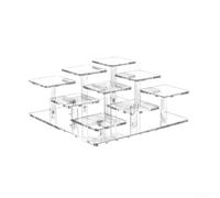 Présentoir en acrylique avec 9 niveaux pour organiser les objets de collection et les desserts, adapté à différents besoins d'affichage (transparent)