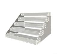 Présentoir en acrylique transparent à 4 niveaux avec étagères multicouches for organiser élégamment les parfums, cosmétiques et articles de décoration (5ème présentoir)(5th display rack)