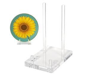 Présentoir en acrylique transparent - Chevalet porte- réglable, support pour disques vinyles | Base de rangement de médailles de bureau robuste, Support de planche à découper transparent pour