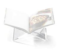 Présentoir en acrylique transparent pour lire et présenter avec une large base qui maintient en toute sécurité les grands livres et les planificateurs fins