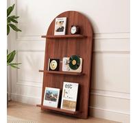 Présentoir en bois arqué - Étagère à poser au sol et support de brochure - Porte-revues ouvert rétro pour la maison, le bureau, l'école - 60 x 110 cm - Gain de place