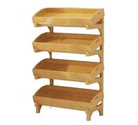 Présentoir en bois avec plateau amovible, rangement peu encombrant, nizer à plusieurs couches, idéal pour la maison et la cuisine (noyer 3 couches)
