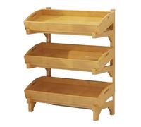 Présentoir en bois avec plateau amovible, rangement peu encombrant, nizer empilable haute capacité, idéal pour la maison et la cuisine (noyer 3 couches)