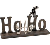Présentoir en bois HO HO HO - Décoration de Noël en bois et aluminium