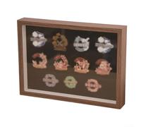 Présentoir en bois pour médailles A4 avec cadre photo creux de 3 cm pour badges, certificats et récompenses - Cadre d'affichage de bureau ou mural (café)