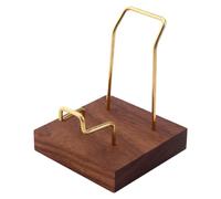 Présentoir en - Cadre en laiton, base en bois épais, support de chevalet réglable | Taille 15 × 15 cm, design durable, parfait pour exposer des roches, des cristaux et des pierres précieuses