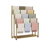 Présentoir en fer avec roulettes - Porte-écharpe pour magasins de détail, support commercial sur pied pour châles, couvertures et ceintures
