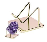 Présentoir en forme de rocher - Support en avec base en métal, support en pierre précieuse robuste | Agate minérale, corail, présentoir de fossiles, parfait pour la décoration de la maison ou