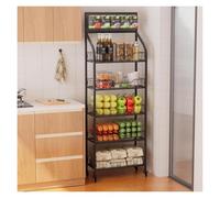 Présentoir en métal avec roues et crochets, organiseur polyvalent à 4 niveaux pour supermarchés, idéal pour les bonbons, les collations, les fruits et le pain