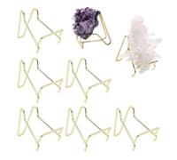 Présentoir en métal doré pour cristaux de collection | Chevalet en métal doré compatible avec cristaux, roches, géodes, pierres, cartes, pièces de monnaie, assiettes
