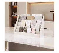 Présentoir en métal pour échantillons de bureau - Support de carrelage en céramique - Rangement sur pied pour exposition en verre et carrelage - Blanc - 35,5 x 18 x 66 cm - Vitrine élégante