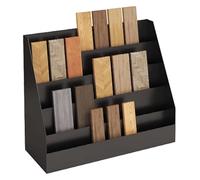 Présentoir en métal pour échantillons, support de bureau en céramique et verre, 35,5 x 18 x 66 cm, idéal pour les salles d'exposition, solution de rangement durable noire