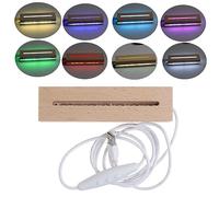 Présentoir en résine - Support de base éclairé - Rectangulaire - LED - Verre en cristal - Éclairage de nuit