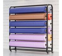 Présentoir en tissu double face réglable de 160 cm, support mobile robuste pour rouleaux de tissu, grand support commercial en acier pour ranger 12 rouleaux de tissu et films