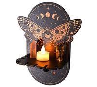 Présentoir en verre - Étagère porte-verre, étagère en verre | Étagère murale en pierre, étagère en forme de lune, ornements spirituels pour