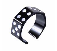 Présentoir Fléchettes Anneaux hommes bague de promesse bague d'anxiété Gay bijoux dés rotatifs bandes d'anxiété bague argent/noir/or Anneau Jouets Bijoux (Black, adjustable)