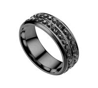 Présentoir Fournitures Bagues Inoxydable Couple Bague Liant Bijoux Anneaux (Black, 9)