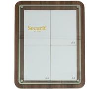 Présentoir Glass star bois avec plaque de verre Couleur Noyer Présente 4 pages A4 Securit G